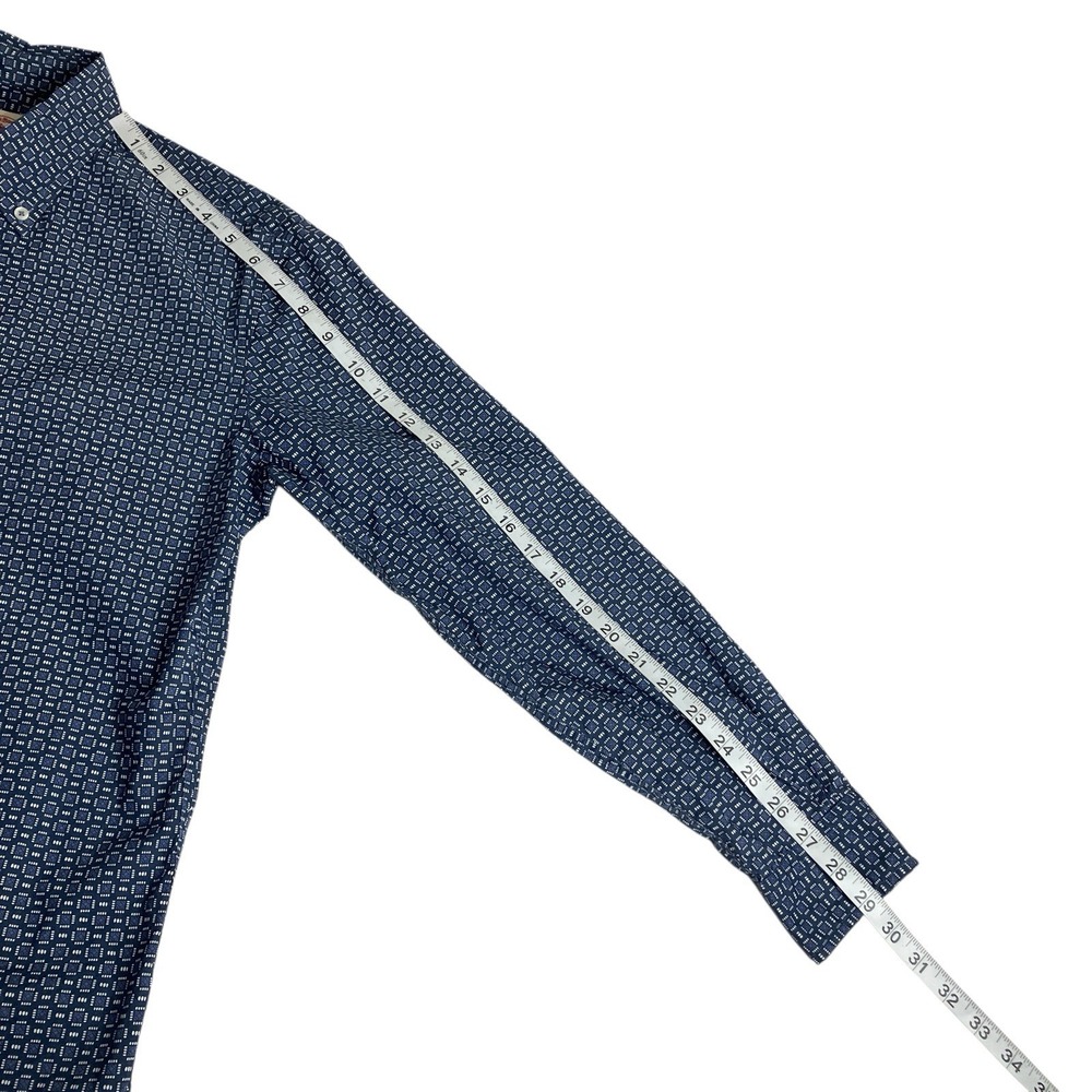 Brooks Brothers Red Fleece Shirt Men S Blue Geometric All Over Print Long Sleeve - Picture 11 of 13